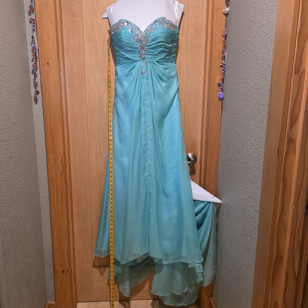 Studio 17 Turquoise Strapless High Low Dress